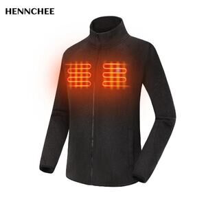Hennchee Heated Fleece Jacket w/Battery Included, Women's Size L - Black